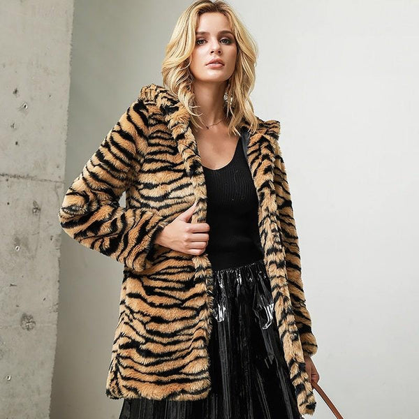 Manteau Imitation Léopard